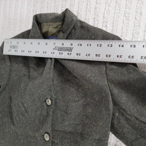 Piazza Sempione Womens Wool-Blend Button-Up Blazer Jacket Dark Gray Collared - Picture 4 of 7